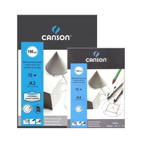 Blok techniczny Canson Biały A4/10/180g lub 190g - 2